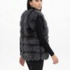 GILET IN RITAGLI DI VOLPE PETROLIO - Thumbnail Image 2